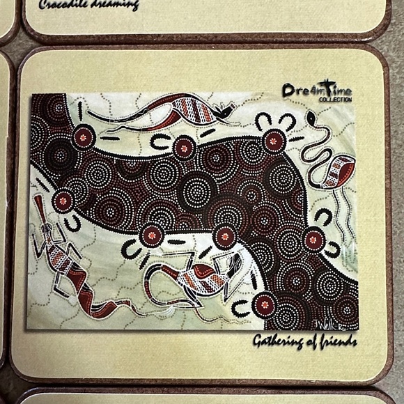 Australian Aboriginal Art Coasters Set - Picture 7 of 13